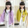 Plain Color Girls Knitted Cardigan Sweater Soft Children Clothing Outerwear Spring Kids Jacket Button Sweater Coat For Girls 211106