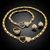 African jewelry set for women Heart necklace wedding s earrings xoxo bracelets gifts 211015