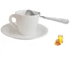 Té Café Cuchara para miel Bebida Adorable Cuchara con mango curvo de acero inoxidable U Cucharas para mermelada