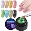 cassa rotonda di alta qualità argento lucido diamante scintillante oro paillettes gelpolish Soak Off Nail Gel Polish Nail Art Gel unghie colla per smalto UV