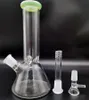 8 inç Beher Baz Su Boruları Nargile Yağı Brülör Brülörler Ile 4 inç Downstem 14mm Erkek Temizle Cam Kase Beğenci Dab Rigs Sigara Heady Bongs Balmumu Tütün Tütün Tütün