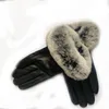 100％シープスキングローブとウールタッチスクリーンウサギの肌冷たい抵抗暖かい5本指の手袋277f