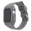 Siamese Silikon Pasek i Case Dla Apple Watch Band 44mm 42mm 40mm 38mm Bransoletka sportowa TPU Wodoodporna Watchband Iwatch Series 6 5 4 SE Wirstbands