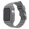 Siyam Silikon Askı ve Durumda Apple Watch Band 44mm 42mm 40mm 38mm Spor Bilezik TPU Su Geçirmez Kordonlu Band Iwatch Serisi 6 5 4 SE Wirstbants