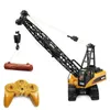 HUINA 572 RC Trucks 1/14 2.4GHz 15CH RC Alloy Crane Engineering Truck RTR Movable Latticed Boom Hook Mechanical Sound Remote Control Car Toy For Kids