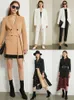 Amii minimalismo estilo britânico cazão fábrica mulheres lapela sólido duplo breasted cinto jaqueta jaqueta olstyle terno casaco 12030330 x0721