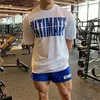 Mens Summer gyms T-shirt fitness Bodybuilding Camicie stampa T-shirt traspirante abbigliamento sportivo da uomo O-Collo Maniche corte T-shirt