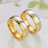 Kontrastfarbener Golddiamantring Kreuzmaserung Ringe Gold Damen Herrenringe Modeschmuck