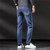 Autumn Winter Styles Mens Jeans Designer Business Casual Embroidery Print Stretchy Destroyed Hole Taped Slim-leg Fit Denim Scratched High Quality Trousers W28-W38