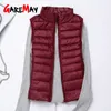 GareMay Winter frauen Daunenweste Mode Weibliche Ärmellose Mantel Damen Jacke Warm Plus Größe für Frauen s 211013