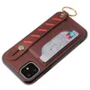 Comincan PU Wallet Fodral med handledsbandhållare för iPhone 13 12 11 Pro Max X XR 7 8 Plus Läderfodral Ny