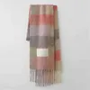 AC Women Plaid Scarf Winter Pashmina Shawls Cashmere Thick Wraps Lady Tassel Warm Scarves Rainbow Hairy Bufanda