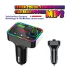 F4 Bluetooth Car Kit FM-передатчик MP3 MUISC Игрок Handsfree Wireless PD Быстрое зарядное устройство 3.1A Поддержка TF Card USB BT Светодиодная атмосферная лампа
