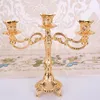 Ljushållare Candlestick Stand Candlelight Dinner Props Gold Silver Metal Bröllopsdekorationer för Home Candelabra Decor