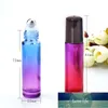 10 pièces 10ml dégradé couleur verre huile essentielle parfum rouleau boule bouteilles rouler sur flacons voyage cosmétique aromathérapie conteneurs