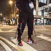 Pantaloni da jogging viola da uomo Tasche da uomo Streetwear Pantaloni cargo Pantaloni da pista hip-hop maschili Tuta coreana 211112