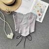 Fashion drawstring wrapped chest beautiful back shows Breast wrap wear sexy fashion cami underwear vest inside tops for women 210420