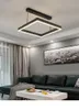 Minimalist Modern LED Lamba Avize Ev Aydınlatma Kare Yatak Odası Yüzükler Tavan Monte Chandelierlighting Çalışma Asılı Lambalar