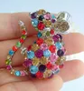 Lovely Mouse Rat Animal Brosch Pin Multicolor Österrikiska Crystal Pendant EE03276C2