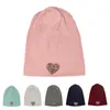 Beanie/Skull Caps vrouwen ribbing katoen massief kleur zachte elastische schedels muts hoeden modeveer met grote liefde strass accessoires