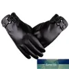 Men039s Winter Warm Fashion Waterproof Gloves Men Faux Leather Driving Gloves Thin Leather Gloves for Touch Screen Brown Guante8149143