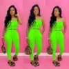 2021 Lato Kobiety Dwuczęściowe Zestaw Solid Color Tank Bez Rękawów Tank Tops Dress Dress Dress Garnitur Outwear Dres Y0625