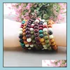 Beaded, Strands Bracelets Jewelry Black Lava Volcanic 7 Chakra Natural Stone Yoga Bracelet Healing Reiki Prayer Nceps1446 Drop Delivery 2021