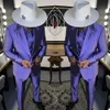 Noble High Quality Purple Mens Business Tuxedos Slim Fit Groom Wedding Blazer Passar Formell Prom Party Wear (Jacka + Byxor)