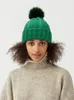 Gorros de fiesta protegen el estilo del cabello sedoso y elástico gorro de lana con pompón para mujer gorro tejido de lana cálido para invierno festivo navideño