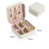 Caixa de armazenamento portátil de jóias simples de estilo europeu de estilo europeu anel de couro PU Pequeno mini caixas RRF8357