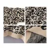 Joco jole kvinnor vinter varm tjock leopard print o neck tröja fall mode lösa pullovers casual yttre drag femme toppar 210518