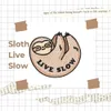 Sloth Live Slow Embroidery Iron On Patches Cartoon Applique For Clothing Shirts Bag Hats DIY Accessories Twill Fabric Badge