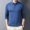 Herrpolos dongniu 2022 Spring Solid Color T-shirt Mulberry Silk Long Sleeve 2803