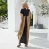 プラスサイズのドレスのための女性のバットウィングスリーブDrmaxi Long Evention Party Boho Beach Drvestidos Abaya Robe Longue Ropa Mujer X0621