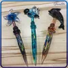 Colorful Dab Tool 5,8 pollici Glass Dabber Stick Carving Narghilè Bong Pipe Wax Oil Burner Rig Carb Cap Accessori per fumatori