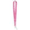 10 stks / partij J2836 Grappige Cartoon Roze Mushroom Lanyard Sleutelhangers Accessoire voor Mobiele Telefoon USB ID Badge Houder Sleutel Strap Lanyard