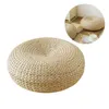 Paglia naturale rotonda pouf tatami cuscino cuscino cuscini meditazione yoga tappetino rotondo cuscino cuscino in stile giapponese all'ingrosso 210611