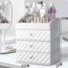 Cosmetics Storage Box Three Layer Drawer Makeup Jewelry Organizer Desktop Lipstick Nail Oil Container Beauty Cosmetic Case 211112