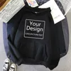 Kvinnor Custom Hoodie Anpassa Personliga Hoodie Skräddarsydda Skriv ut Text DIY Hoodie Drop Sweatshirts 210928