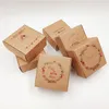 Colourful Kraft Paper Jewelry Boxes Package With Letter 6.5x6.5x3cm Small Gift Box For Handmade Soap Wedding Candy Jelly