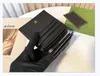 Hochwertige Designer-Geldbörse für Damen aus schwarzem bedrucktem Leder mit kurzer Kirschmuster-Null-Geldbörse und Kartentasche
