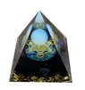 Orgone Pyramid Nowość Przedmioty Kryształowa Kula Pozytywnej Energii z Obsydianowym Reiki do Medytacji Ochrony 8cm Handmade