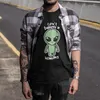 Men039s T-shirts Alien Shirt I Don039t Geloof In Mensen Zwart Katoenen T-shirt Cartoon EU-maat Mode Patroon Ruimte UFO Tshi8006488