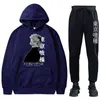 Anime Tokyo Ghoul men's Tracksuit Hoodie and SweatpantsTwo Piece Harajuku Sweatshirt Pullover Winter Fleece Jogger Sports Suit H1227