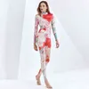 Calça de lápis colorido para mulheres cintura alta impressão hit cor skinny streetwear calças feminino moda roupas 210521