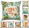Cushion/Decorative Pillow Hand-Painted Cartoon Jungle Animal Prints Cushion Cover Linen Throw Car Case