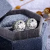 Kubieke zirkoon stud oorbellen zilveren rosé goud vrouwen oorringen diamant bruiloft mode juwelen cadeau wil en sandy