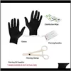 Other Jewelry Drop Delivery 2021 15Pcs Kit Belly Navel Bar Nose Ear Lip Eyebrow Maker Gloves Set 14G Needle Tool Body Piercing Rkhbn