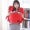 30cm 50cm kawaii drôle crabe peluche oreiller soft mien marin rouge dessin animé jouet jouet sofa maison décoration coussin poupée pour amis cadeau