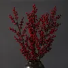 Fiori decorativi Emulazione Mini Pino Picks Fiore Artificiale Natale Verde Verde Red Berry Cono Cono Holly Branch Home Tree Decor BH5402 Tyj